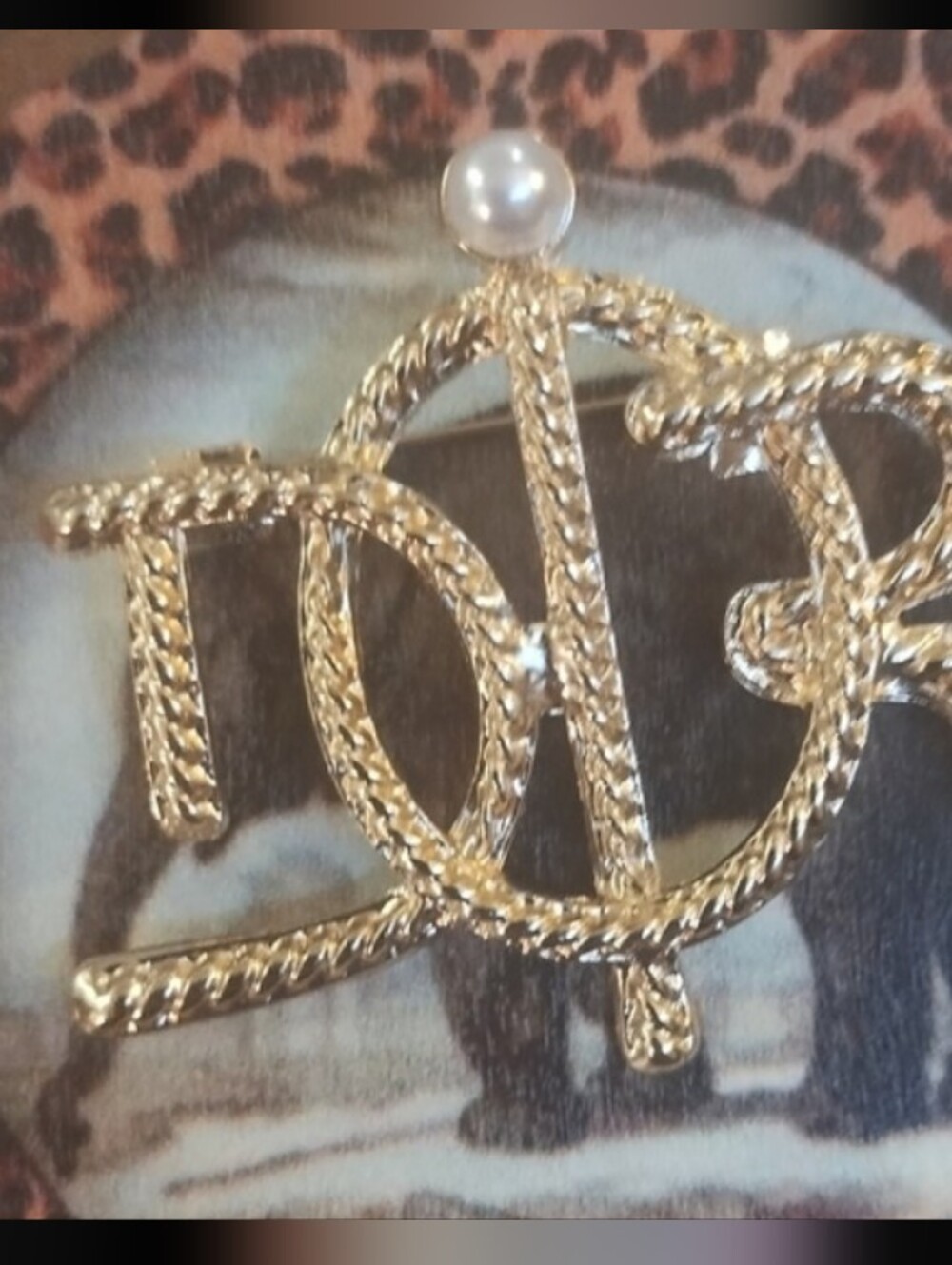 Gold-Tone  Monogram Brooch - Elegant Women’s Jewelry